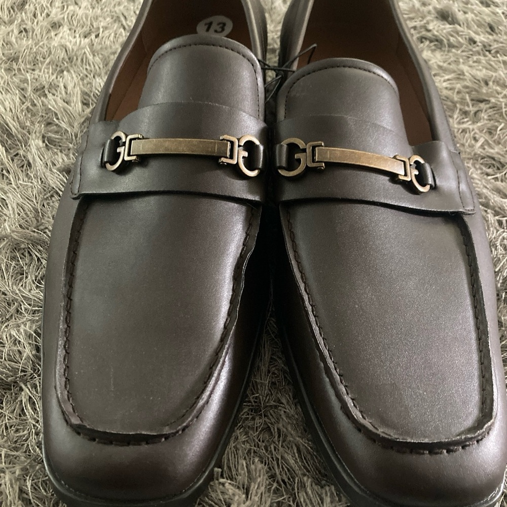 Brown guess men dress shoes size 13